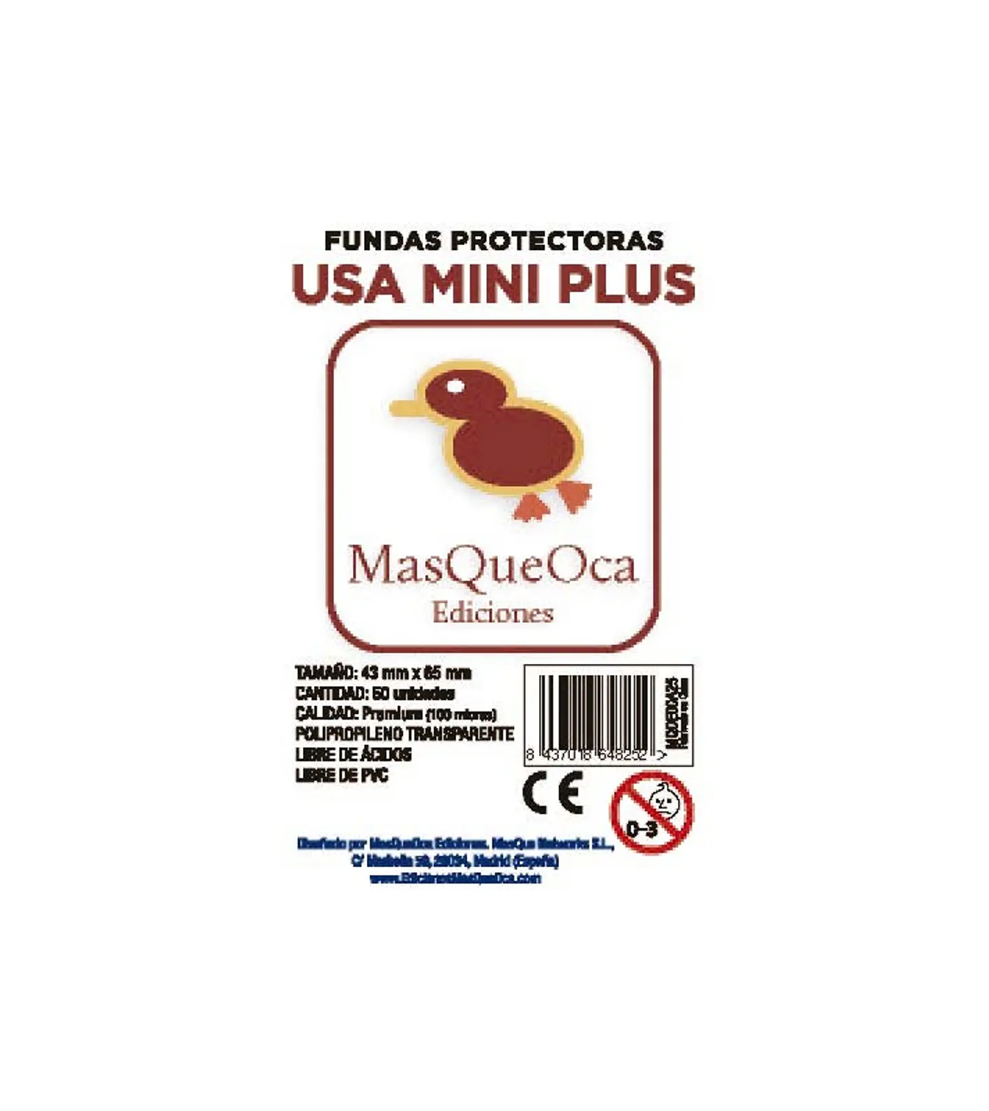 MasQueOca - Fundas Premium USA Mini Plus (50 Uds) 43x65 mm 1