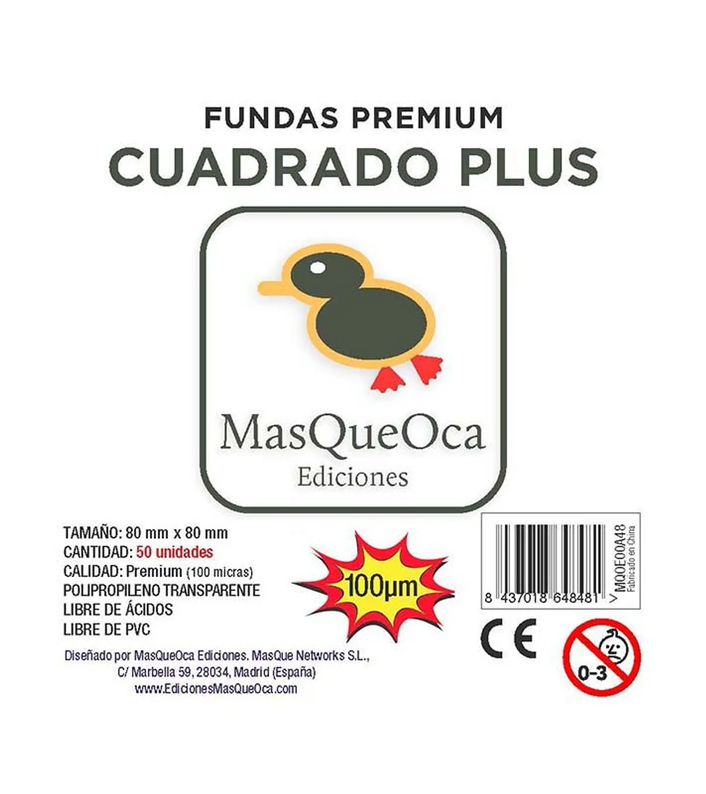 MasQueOca - Fundas Premium Cuadrada Plus (50 Uds) 80 x 80 mm 1