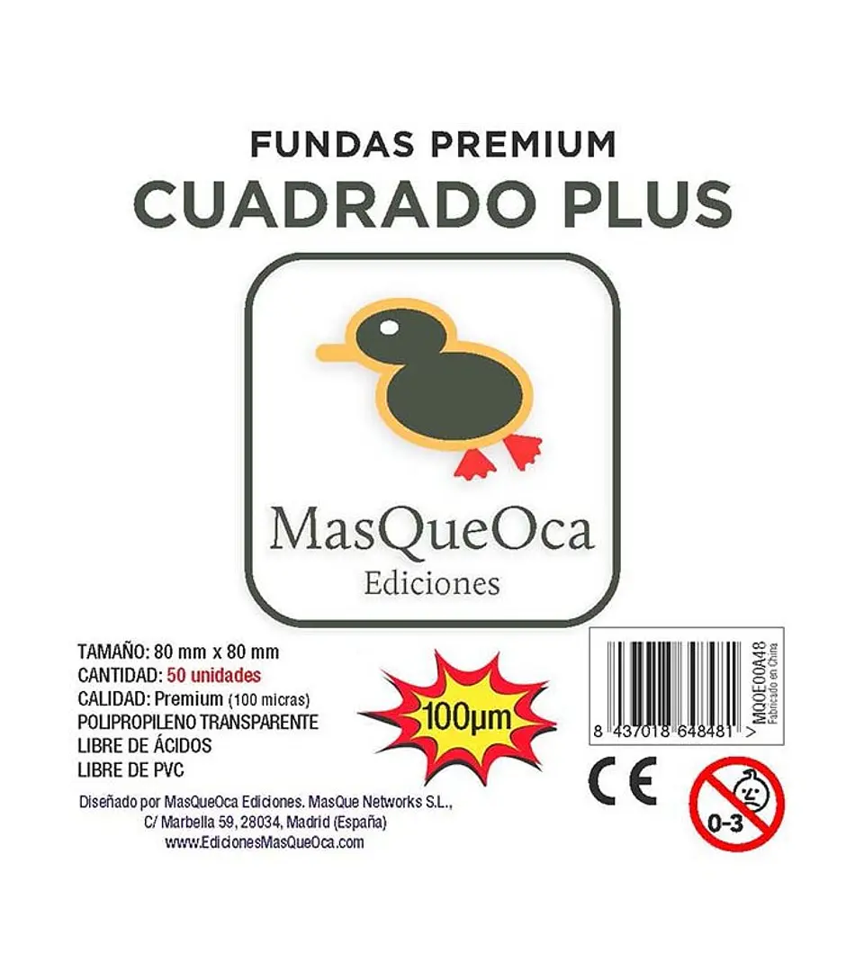MasQueOca - Fundas Premium Cuadrada Plus (50 Uds) 80 x 80 mm 1