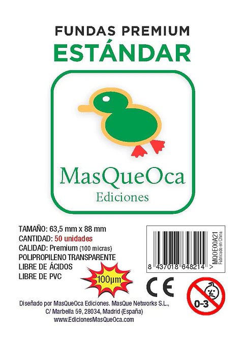 MasQueOca - Fundas Premium Estandar (50 Uds) 63,5x88 mm