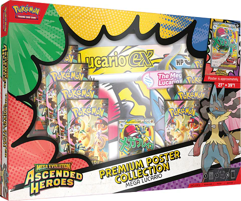 Pokemon TCG Mega Evolution - Lucario Ascended Heroes Premium Poster Collection