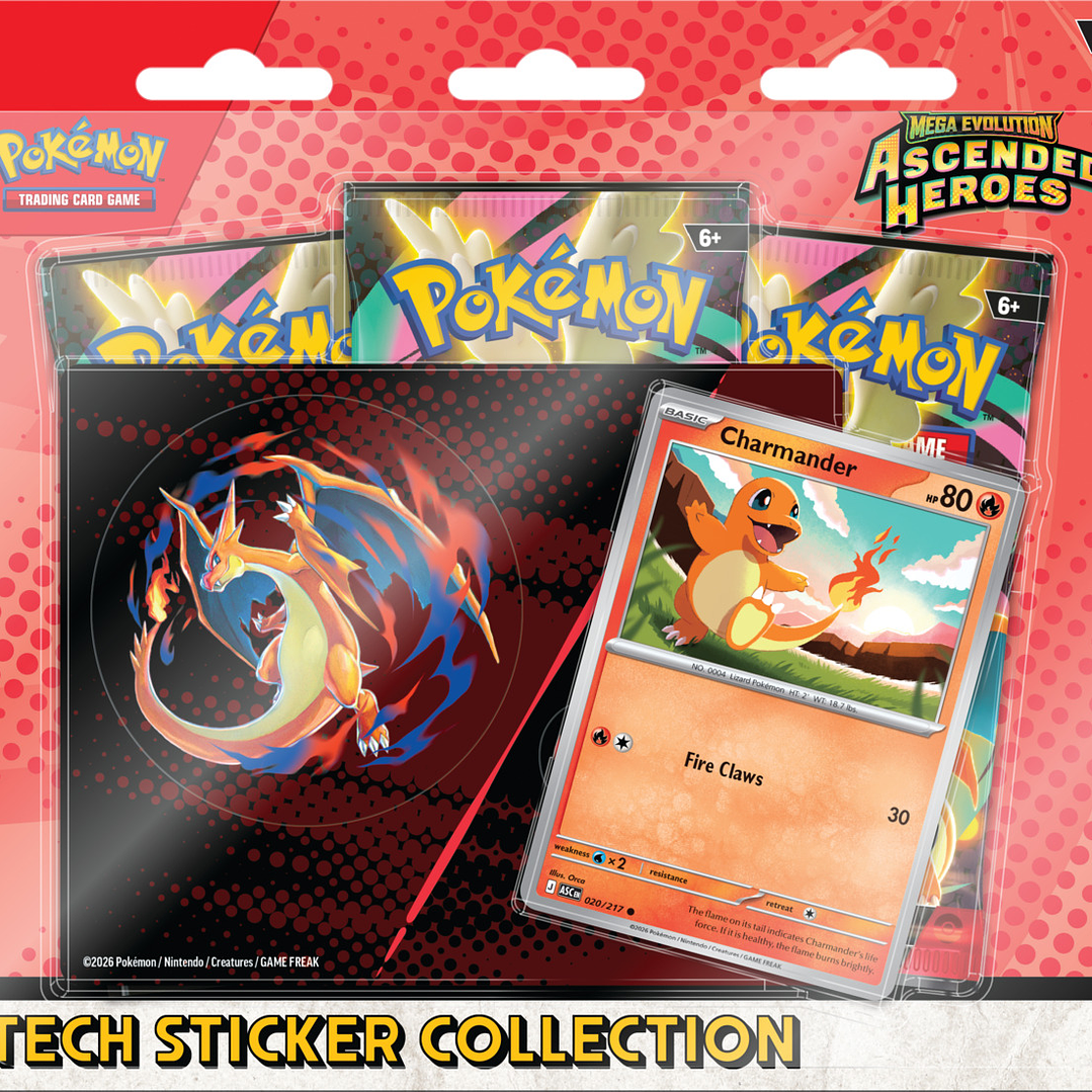 Preventa - Pokemon TCG Mega Evolution - Charmander Ascended Heroes Tech Sticker Collection 1