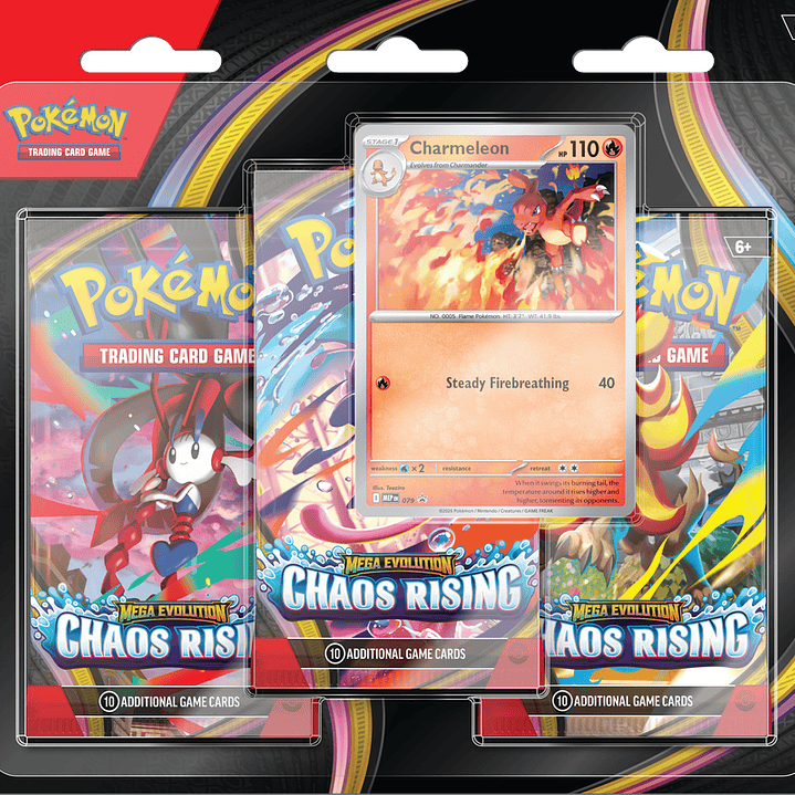 Preventa - Pokémon TCG: Mega Evolution Chaos Rising - 3 Pack Blister - Inglés 1