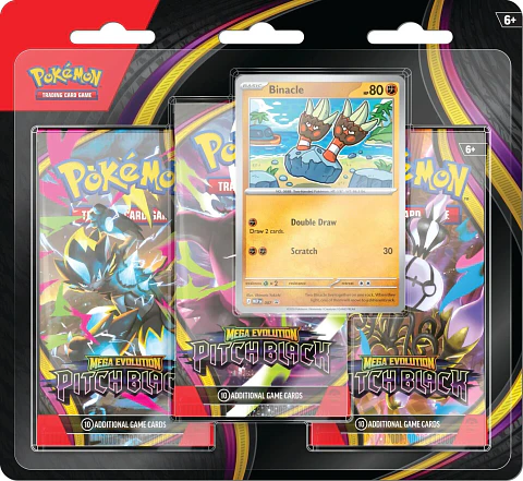 Pokemon TCG: Mega Evolution Pitch Black- 3 Pack Blister - Inglés