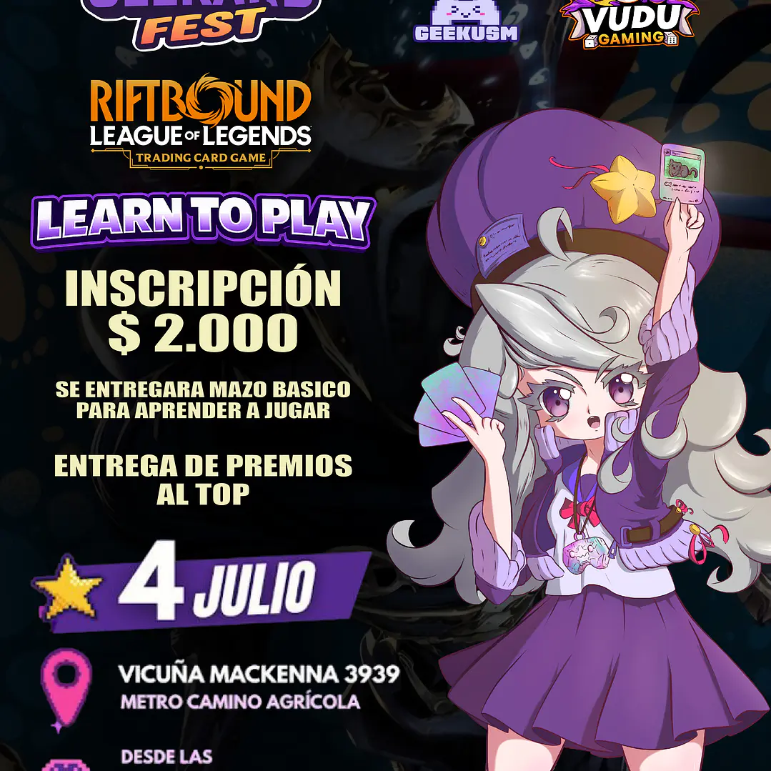 Prteventa - Inscripción Learn to Play Riftbound GeekCard Fest - Sabado 4 de Julio 11:00 hrs 1