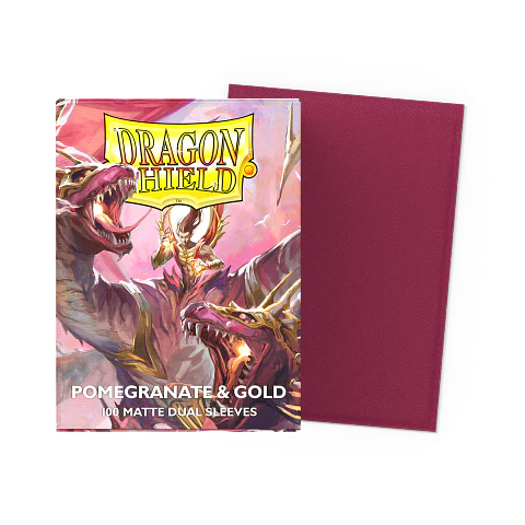 Dragon Shield: Protector Dual Matte Solid Color 100u - Pomegranate & Gold
