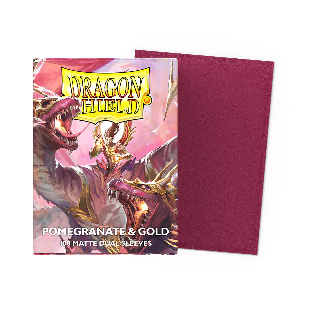 Dragon Shield: Protector Dual Matte Solid Color 100u - Pomegranate & Gold 1