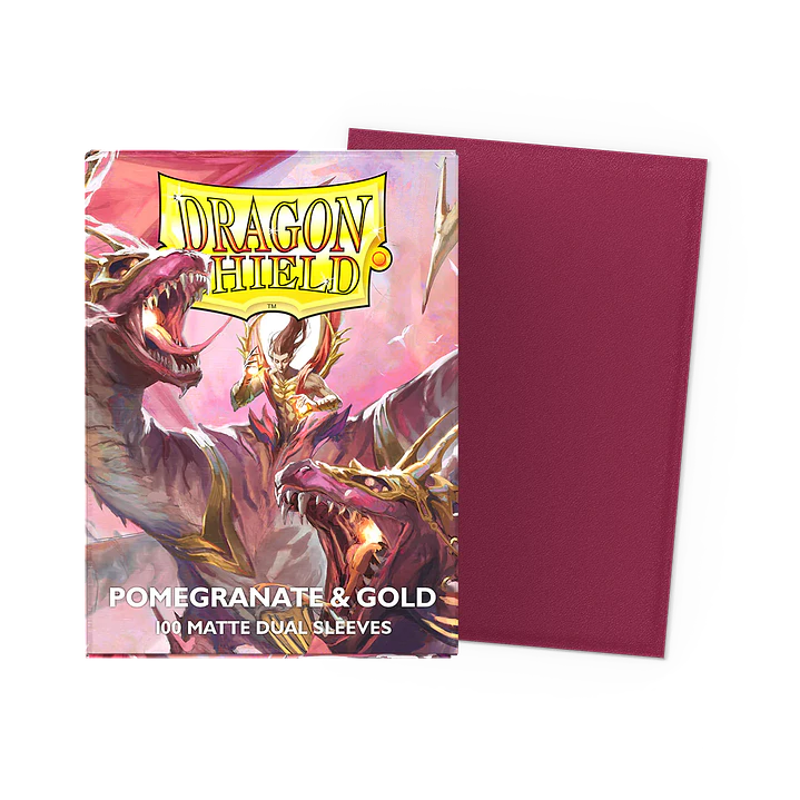 Dragon Shield: Protector Dual Matte Solid Color 100u - Pomegranate & Gold 1