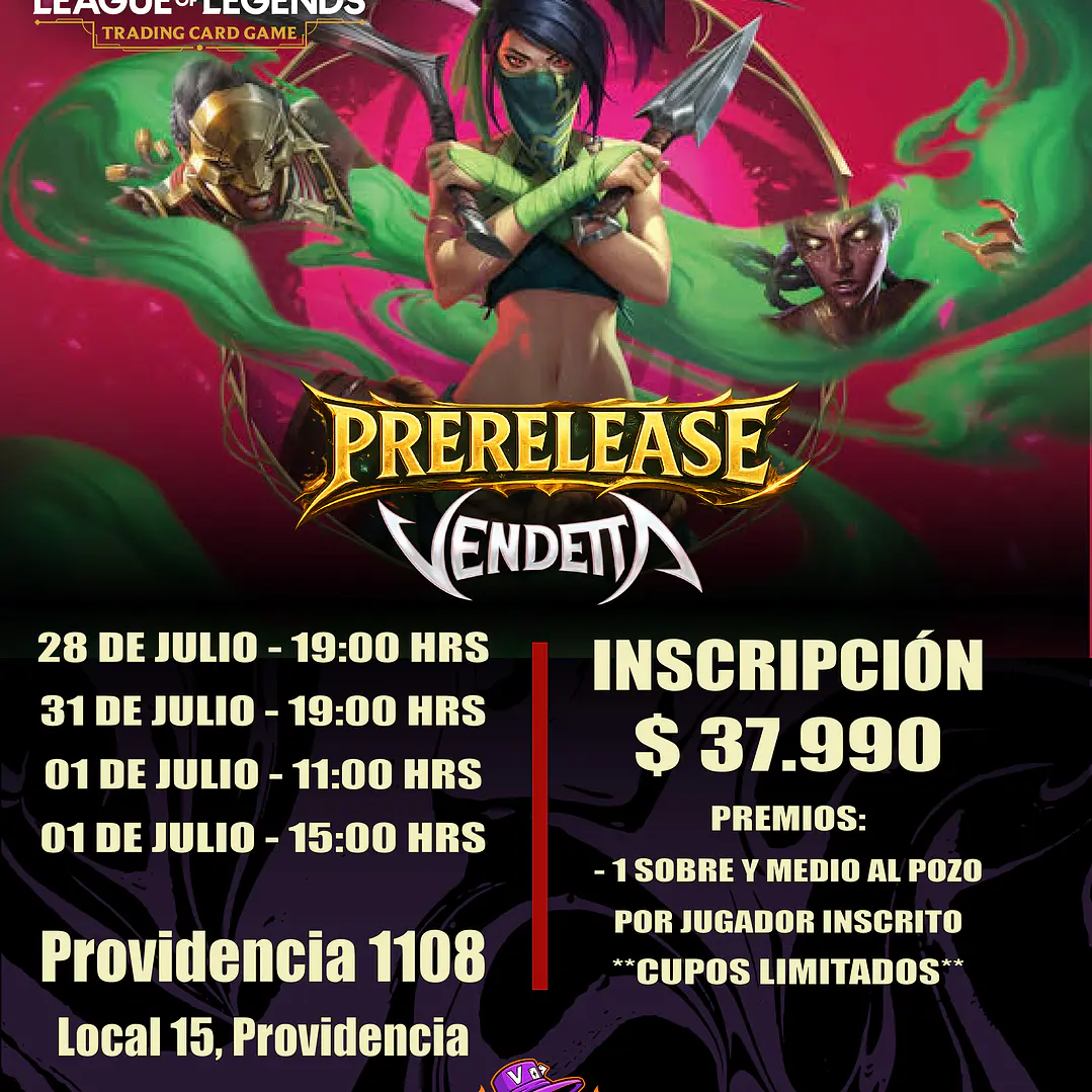 Preventa - Riftbound PreRift Event Vendetta - Sabado 01 de Agosto 11:00 hrs 1