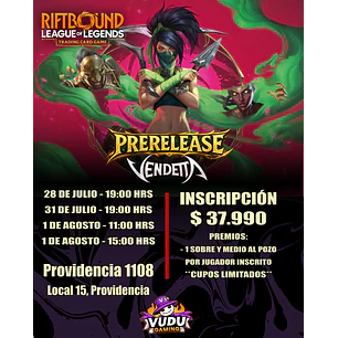 Preventa - Riftbound PreRift Event Vendetta - Martes 28 de Julio 19:00 hrs