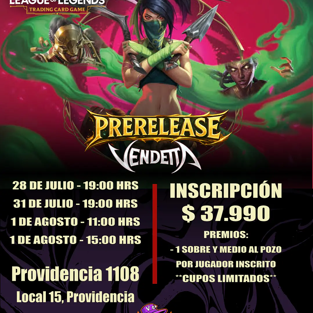 Preventa - Riftbound PreRift Event Vendetta - Martes 28 de Julio 19:00 hrs 1