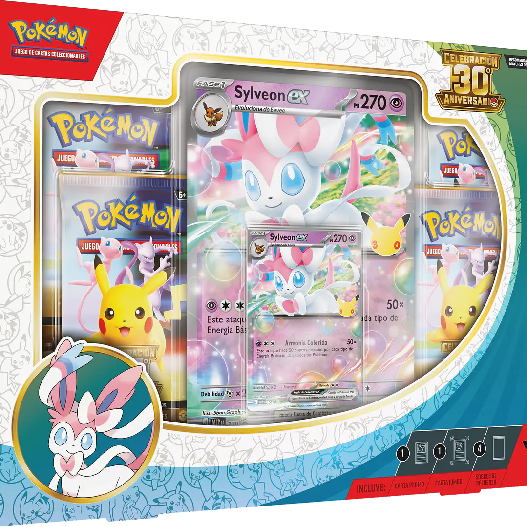 Preventa - Pokemon TCG: 30th Celebration Sylveon Ex Box - Español 1