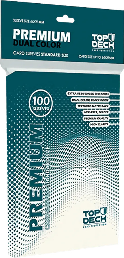 Top Deck - Premiun dual color Sleeves - 100und 64x89 Black