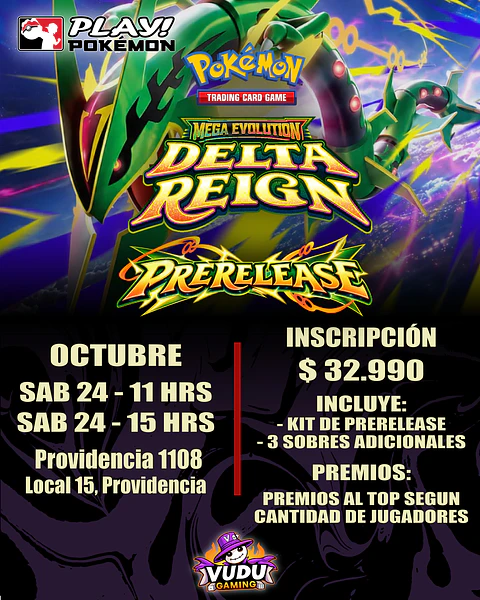Evento - Pokémon TCG: Prerelease Delta Reign - Sabado 24 de Octubre 11:00 hrs