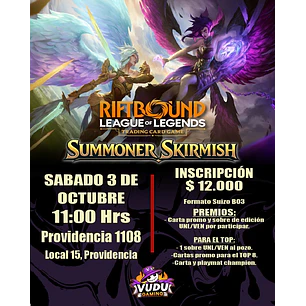Inscripción Evento Riftbound - Summoner Skirmish Sabado 03 de Octubre del 2026