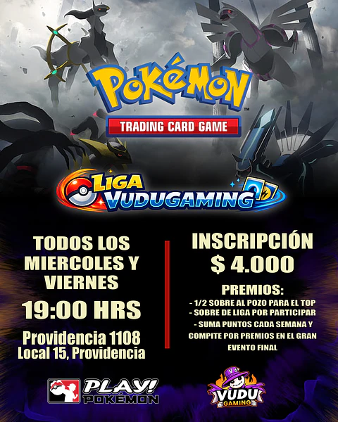 Evento - Liga Pokémon TCG - Todos los Miércoles y Viernes - 19:00 hrs