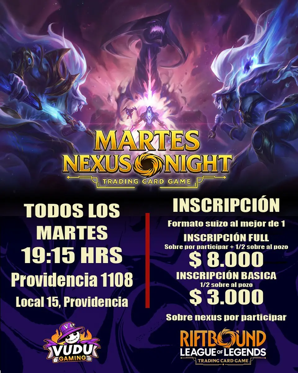 Evento - Riftbound Nexus Night- Todos los Martes - 19:15 hrs 1
