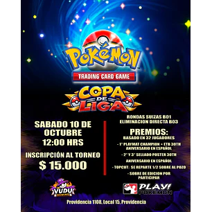 Evento - Pokemon TCG: Copa de Liga - Sabado 10 de Octubre 2026 - 12:00 hrs