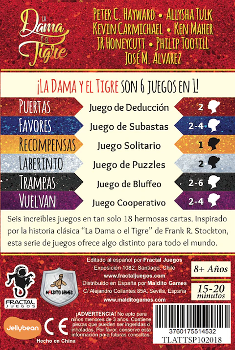 Juego de Mesa - La Dama y El Tigre 6 en 1 - Español