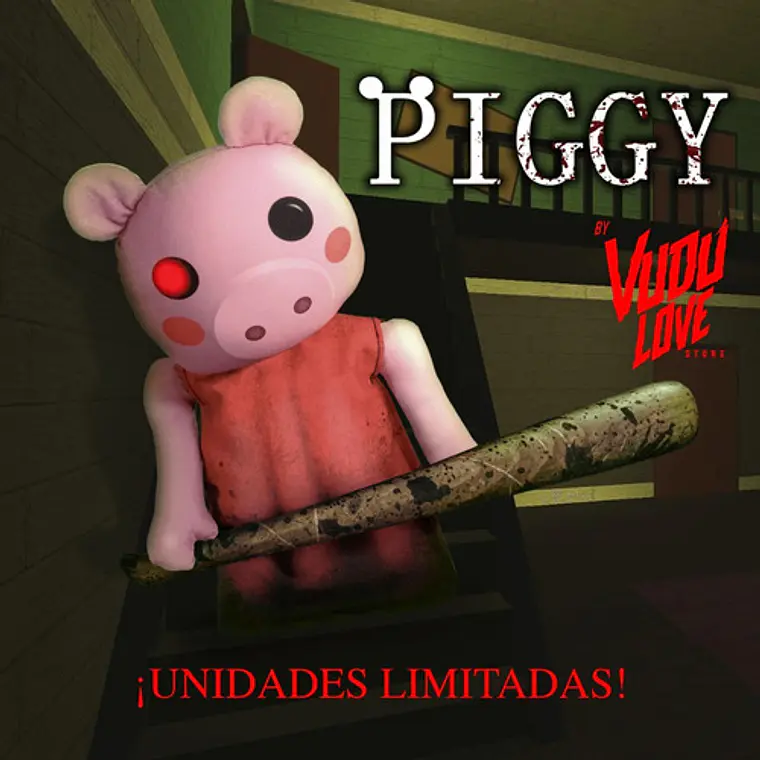 Muñeca Piggy Roblox Con Bate 35cm Vudú Love 4