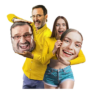 Cojín Cabezón Personalizado 60x55 Estampado Simple Vudú Love