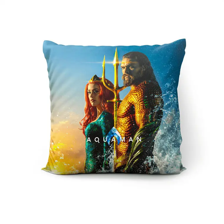 Cojín Aquaman Y Mera Dc 45x45cm Vudú Love  1