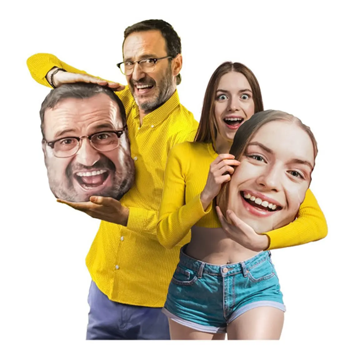 Cojín Cabezón Personalizado 60x55 Doble Estampado Vudú Love 1