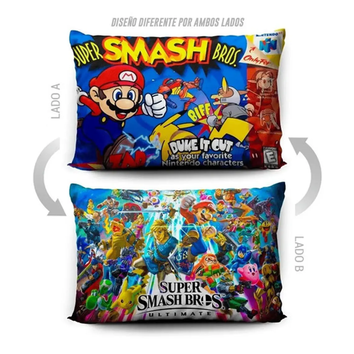 Funda De Almohada Super Smash Bros 70x45cm Vudú Love  5