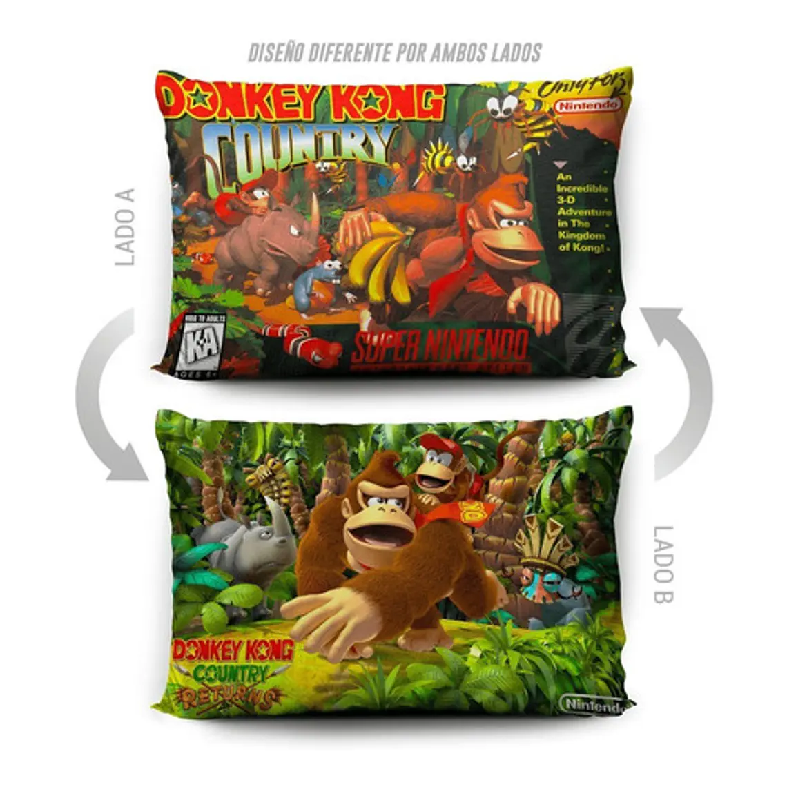 Funda De Almohada Donkey Kong Country 70x45cm Vudú Love 5