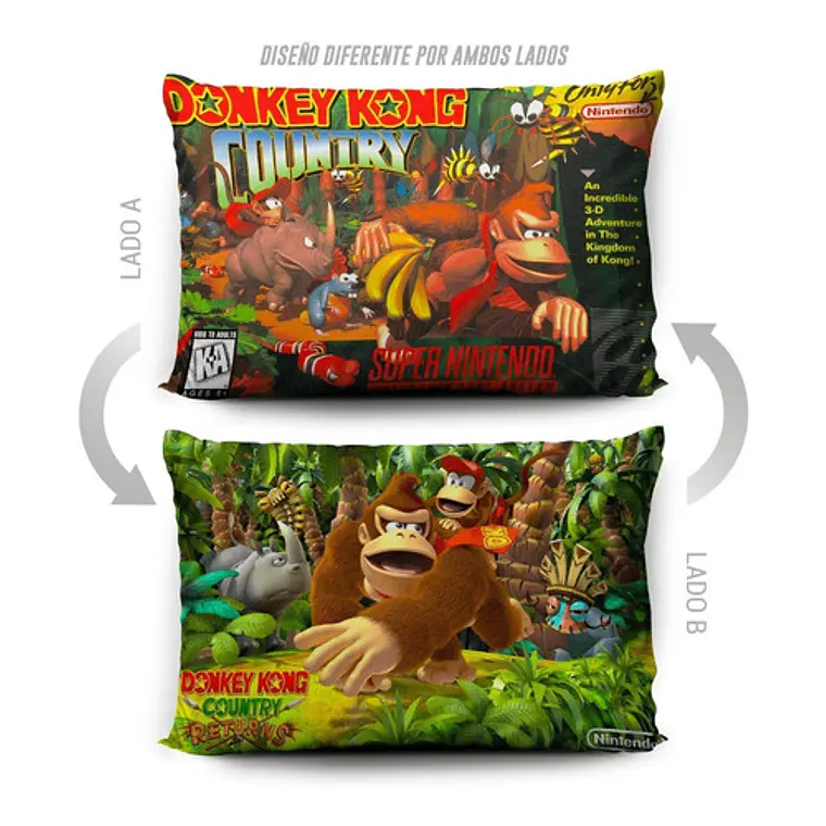 Funda De Almohada Donkey Kong Country 70x45cm Vudú Love 5