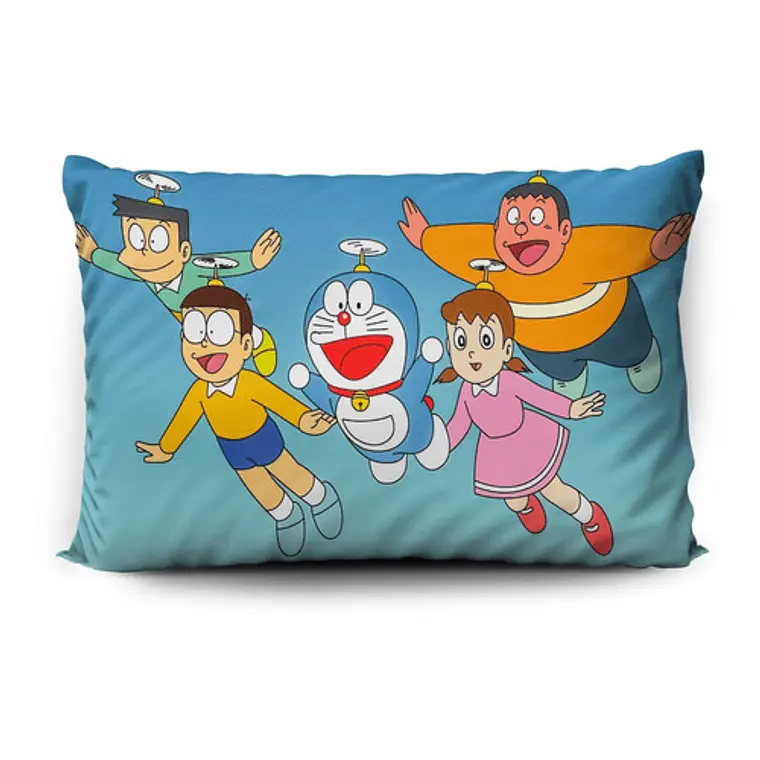 Funda De Almohada Doraemon 70x45cm Doble Estampado Vudú Love 1