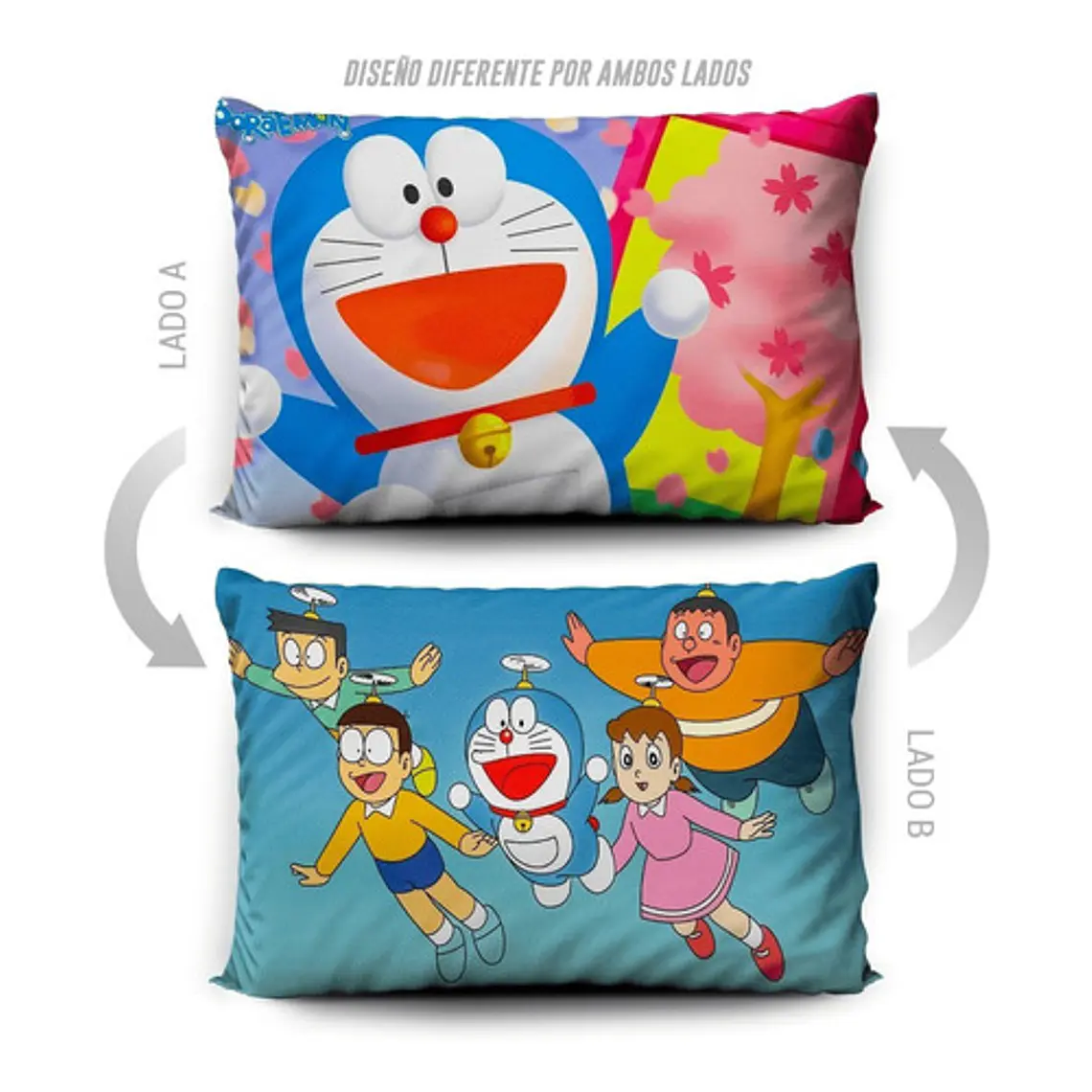 Funda De Almohada Doraemon 70x45cm Doble Estampado Vudú Love 5
