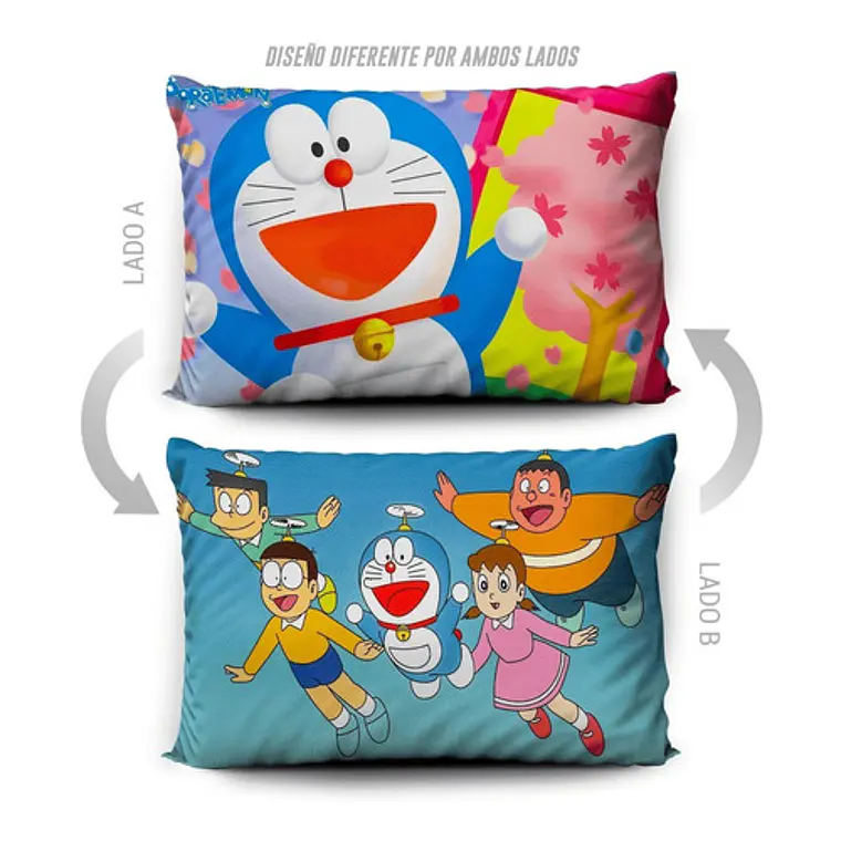 Funda De Almohada Doraemon 70x45cm Doble Estampado Vudú Love 5