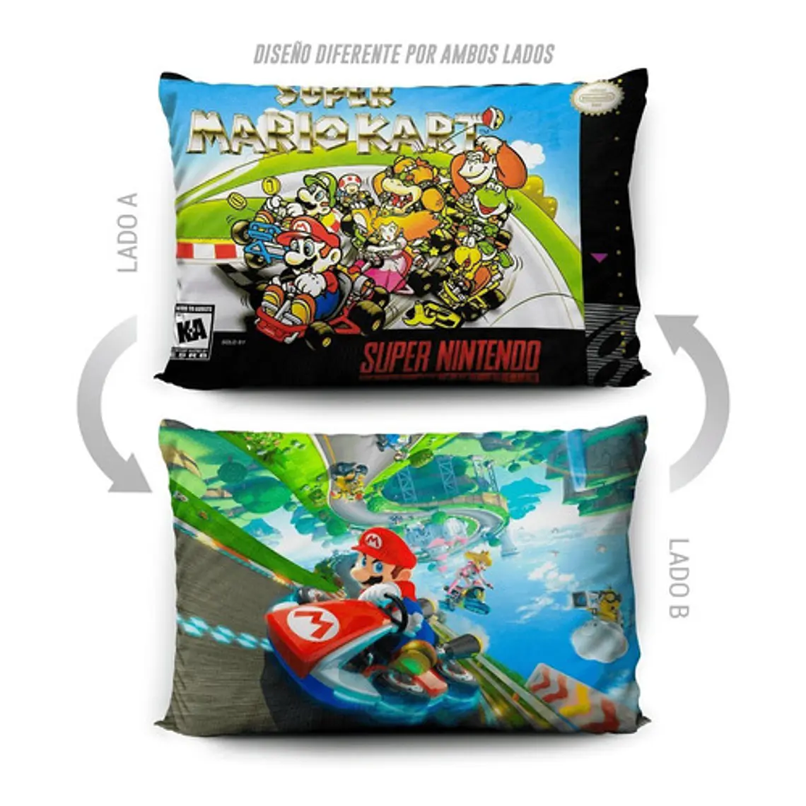 Funda De Almohada Super Mario Kart 70x45cm Vudú Love  5