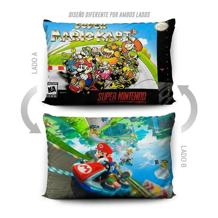 Funda De Almohada Super Mario Kart 70x45cm Vudú Love  5
