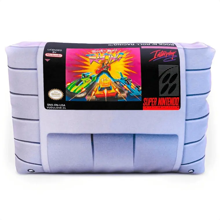 Cojín Super Nintendo Rock N' Roll Racing 30x20cm Vudú Love 1