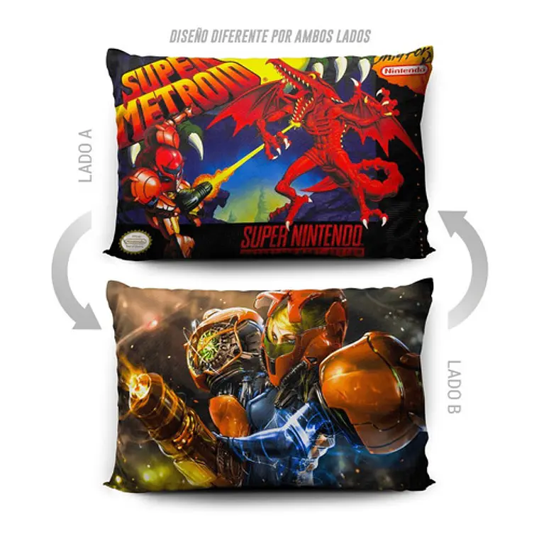 Funda De Almohada Super Metroid 70x45cm Vudú Love 5