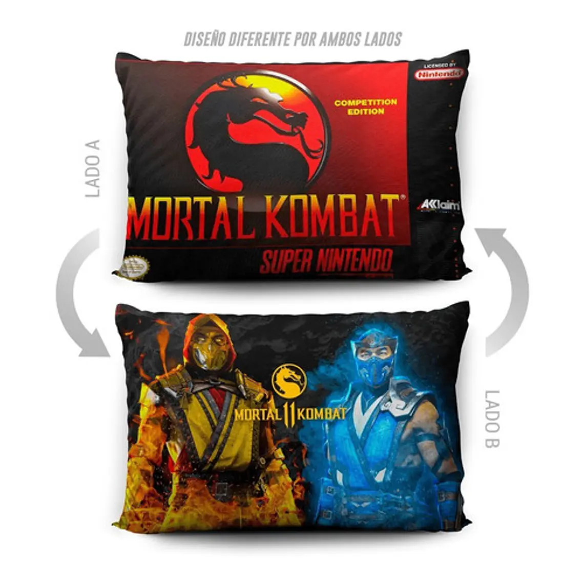 Funda De Almohada Mortal Kombat 11 Y Snes 70x45cm Vudú Love 5