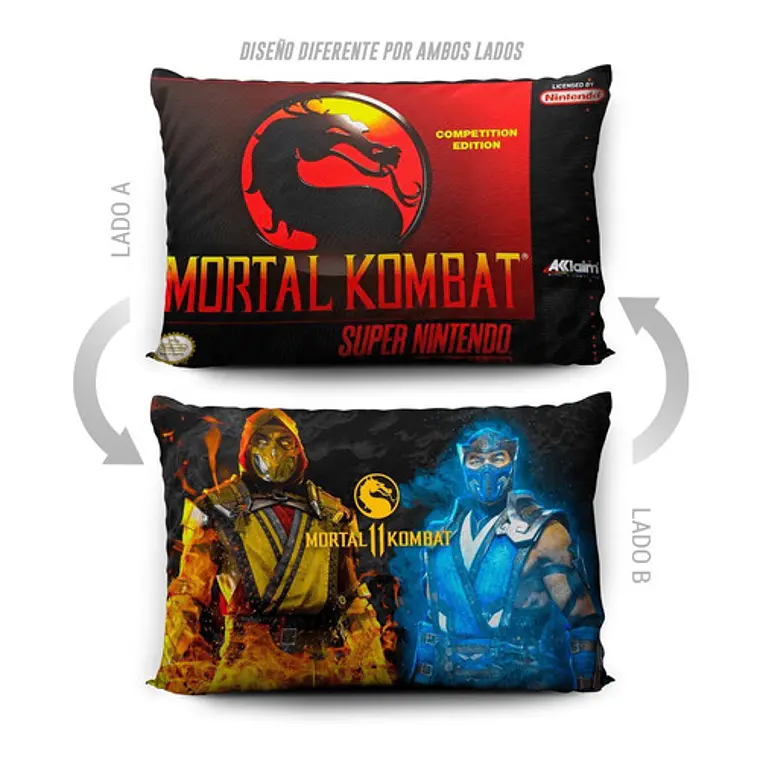 Funda De Almohada Mortal Kombat 11 Y Snes 70x45cm Vudú Love 5