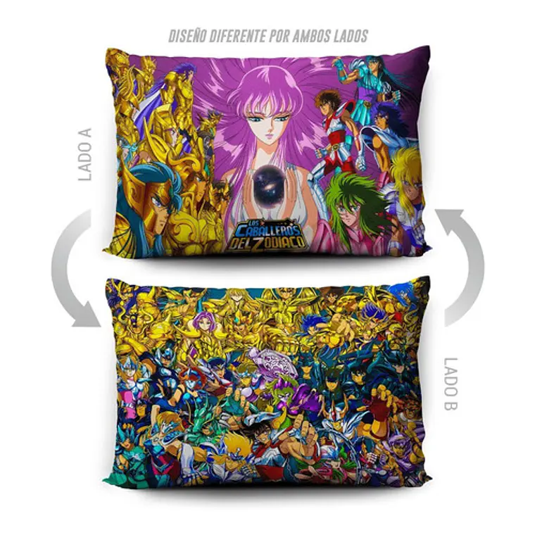 Funda De Almohada Caballeros Del Zodiaco 70x45cm Vudú Love 5