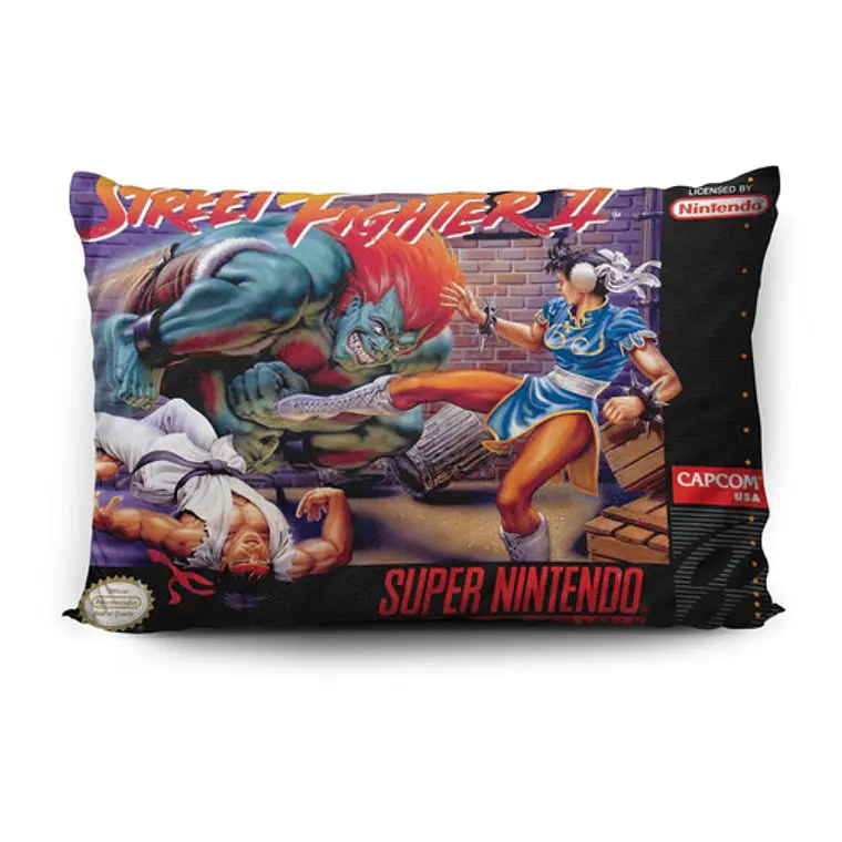 Funda De Almohada Street Fighter Ii 70x45cm Vudú Love 1