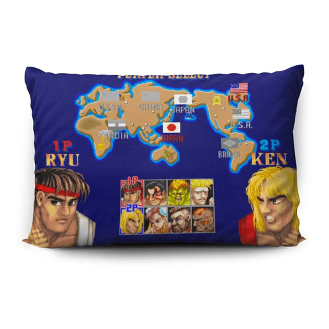 Funda De Almohada Street Fighter Ii 70x45cm Vudú Love 2