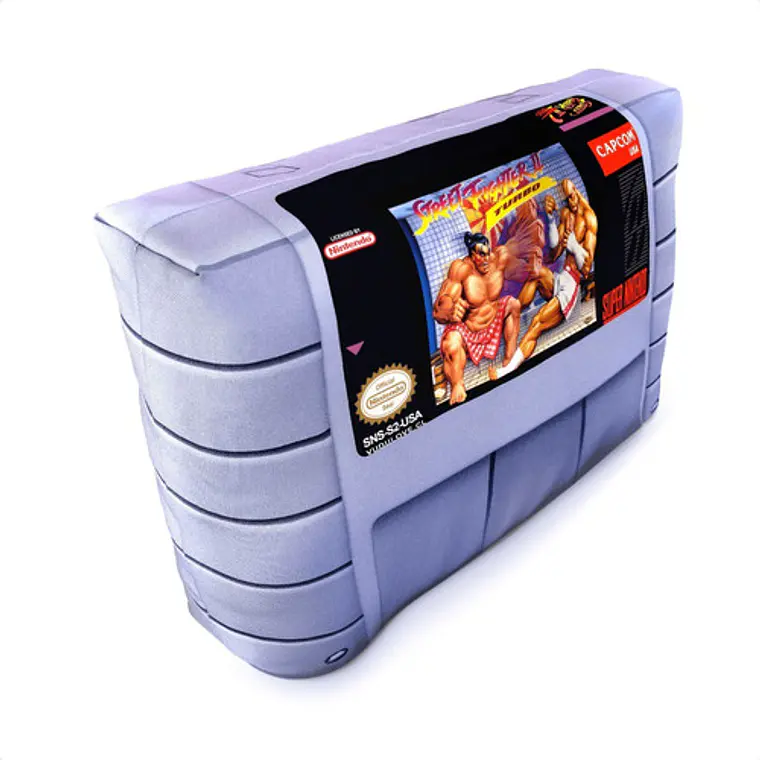 Cojín Snes Super Street Fighter 2 Turbo 30x20cm Vudú Love 2