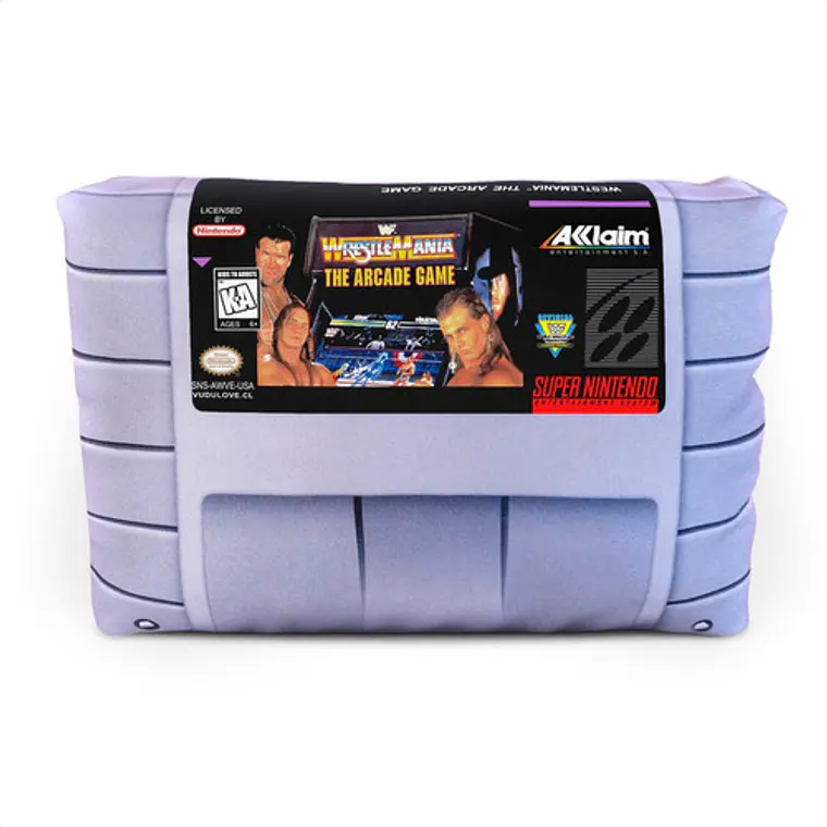 Cojín Snes Wrestlemania The Arcade Game 30x20cm Vudú Love 1