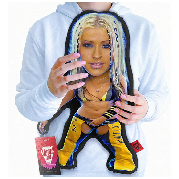 Cojín Cristina Aguilera “La Xtina Chiquita” 40cm Vudú Love 1