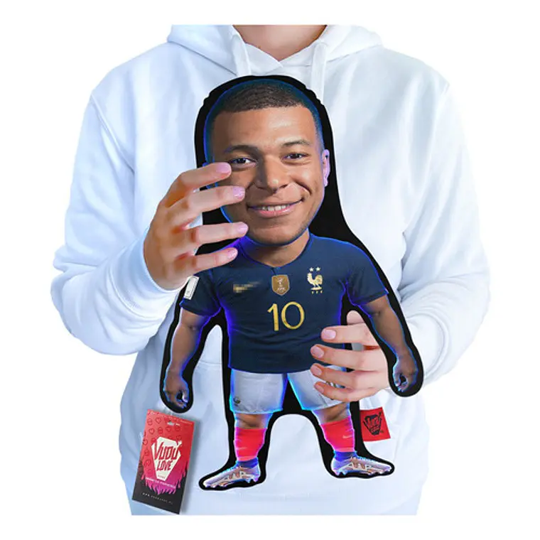 Cojín Kylian Mbappé “El Embapé Chiquito” 40cm Vudú Love 1