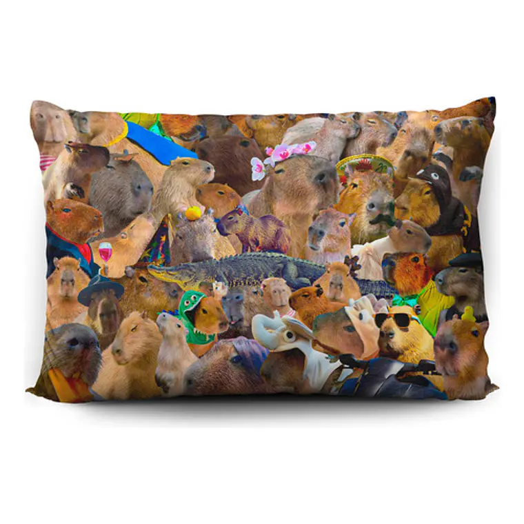 Funda De Almohada Carpincho Capibara Meme 70x45cm Vudú Love 1