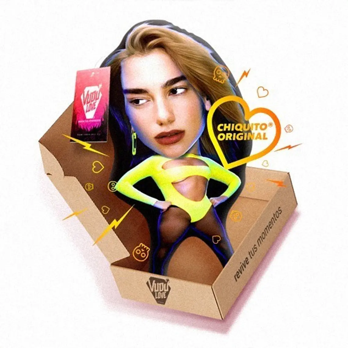 Cojín Chiquito Dua Lipa “La Dua Chiquita” Body Fluor 40cm Vudú Love 1