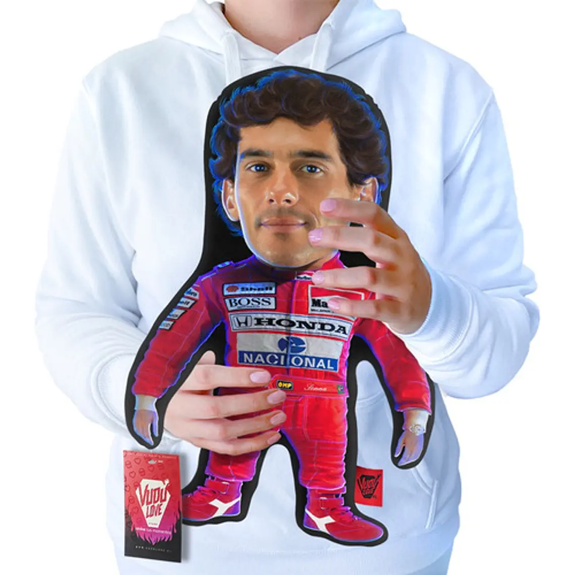 Cojín Ayrton Senna “El Senna Chiquito F1 40cm Vudú Love 1