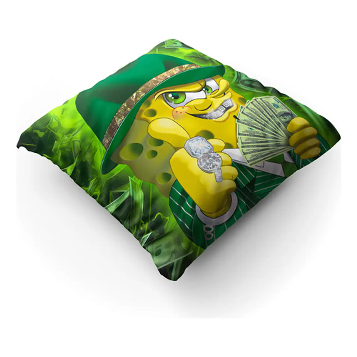 Cojín Bob Esponja Mafioso Meme Cursed 45x45cm Vudú Love 2